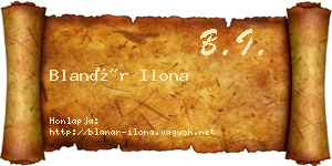 Blanár Ilona névjegykártya