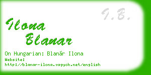 ilona blanar business card